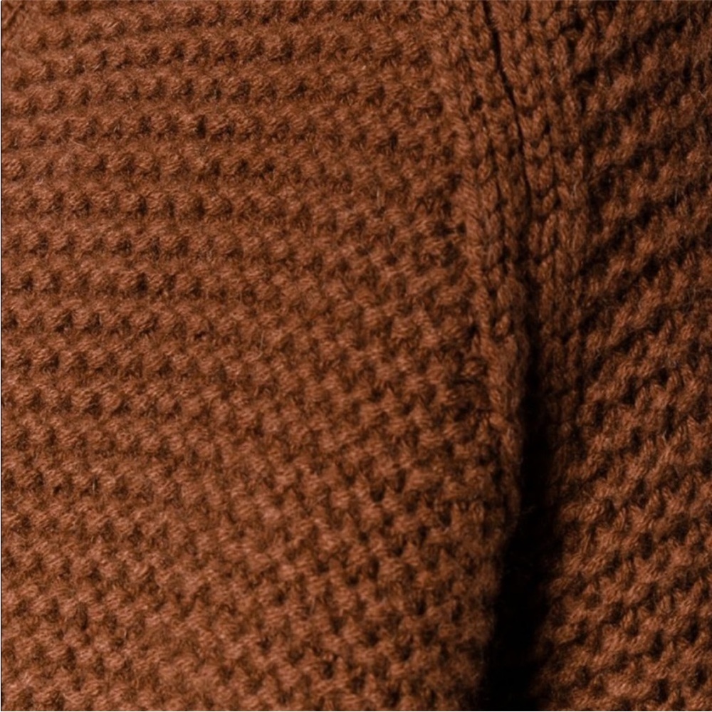 Vince Chunky Knit Wool Cashmere V-Neck Cardigan Sweater - Rust Orange, Size M - Picture 4 of 15